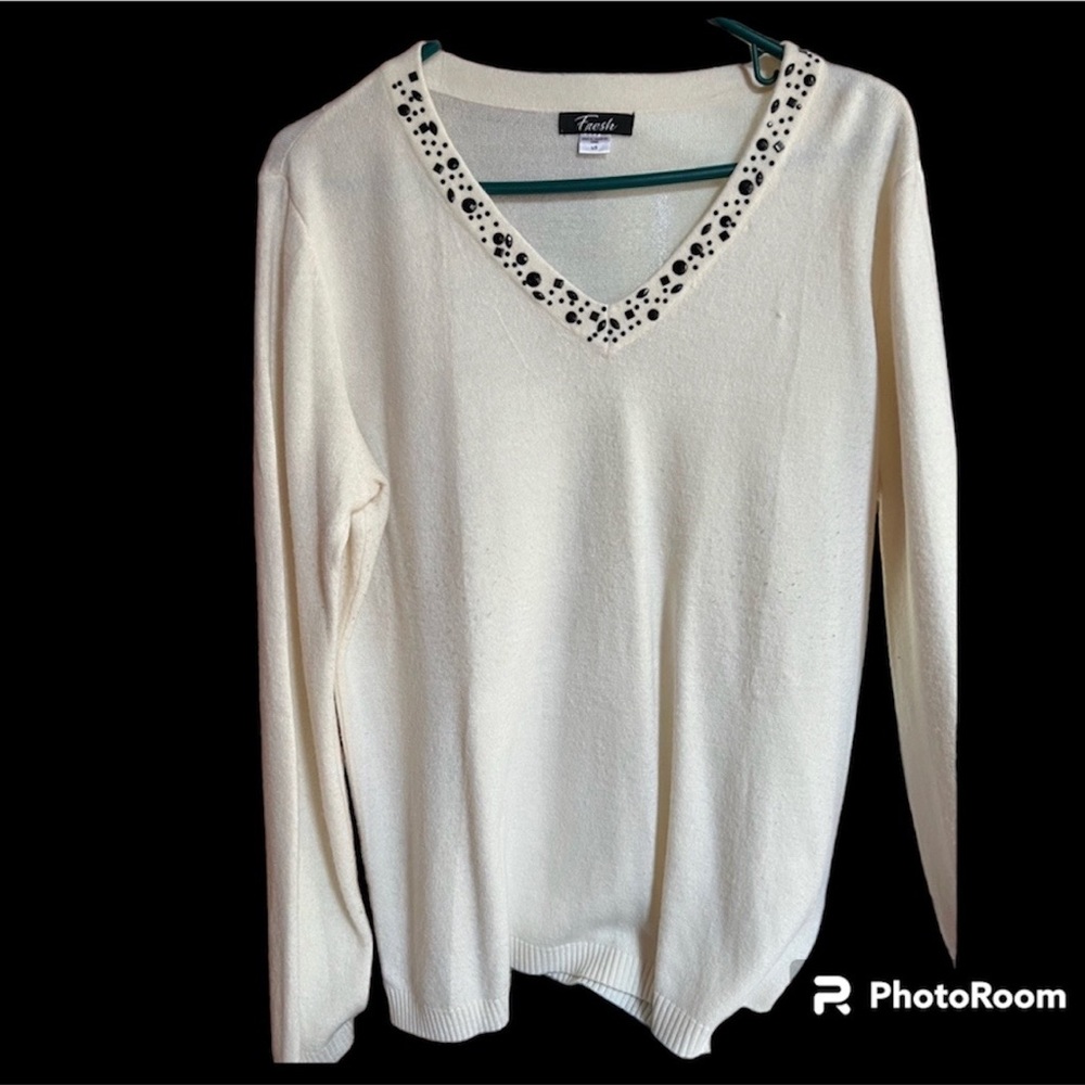Fresh Women’s Pullover V-neck Sweater Size L